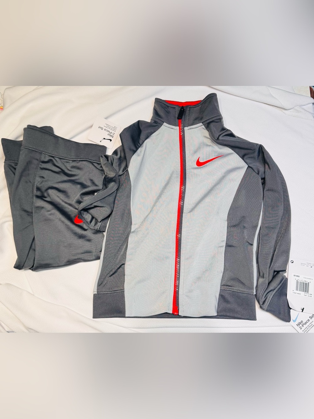 Nike Kids Gray Jacket with Red Trim size 4